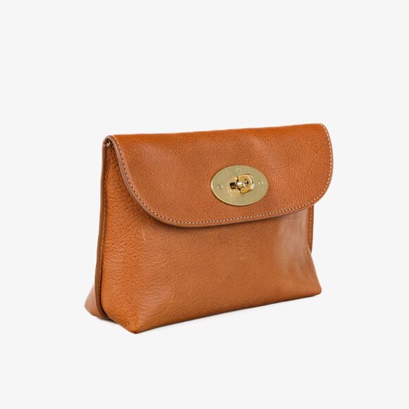 Mulberry Darley Cosmetic Pouch Brown Oak Small Classic Grain - Picture 2 of 12